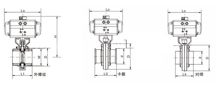 氣動衛生級蝶閥結構圖